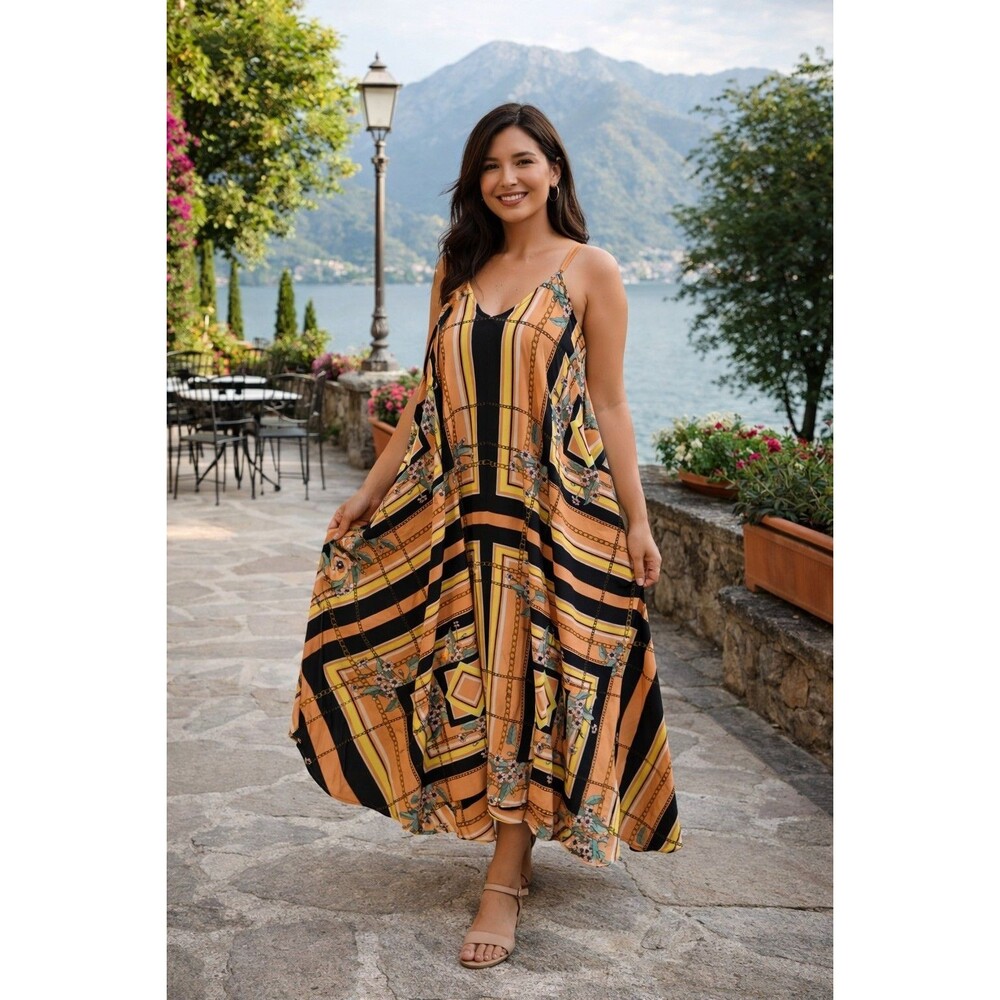 NANETTE LEPORE Scarf Print V-Neck Dress Size 4 Women's